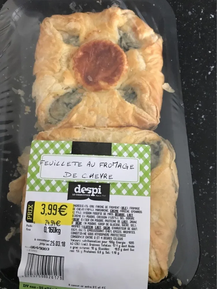 Feuillete au fromage de chevre