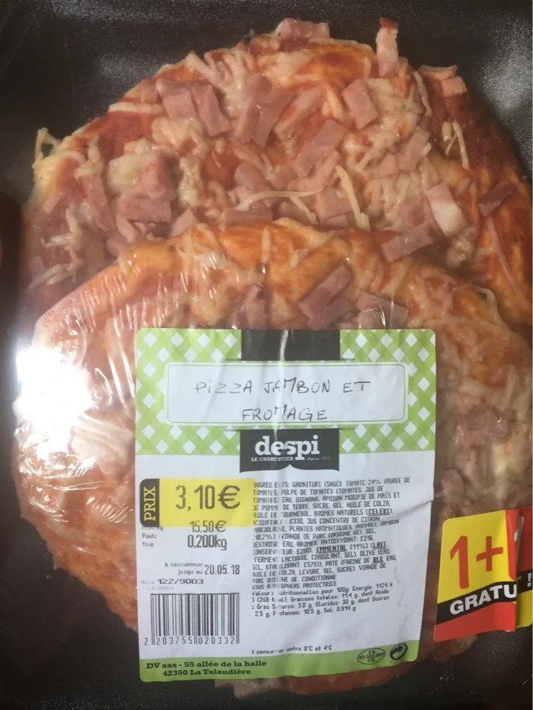 Pizza jambon et fromage
