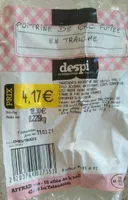 Poitrine de porc fumée en tranche