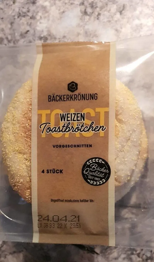Bäckerkrönung Weizen Toastbrötchen