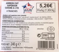 Jambon cuit superieurcuisine à l’os