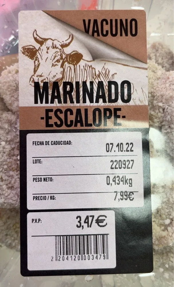 Filete de vacuno empanado