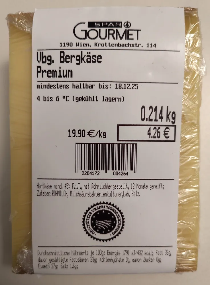 Vbg. Bergkäse