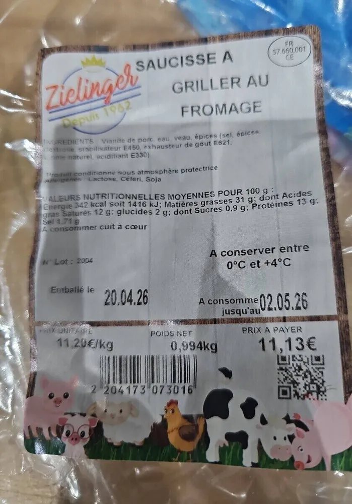 Saucisse blanche fromage