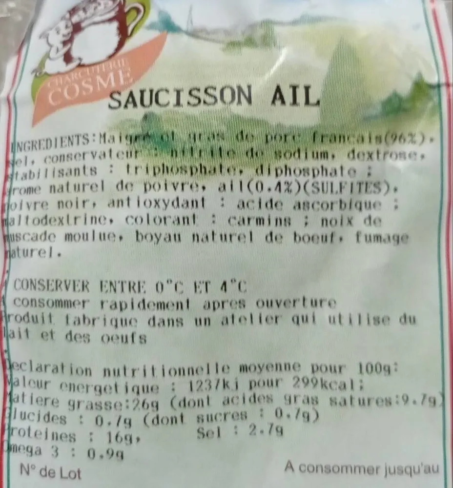 Saucisson à l ail