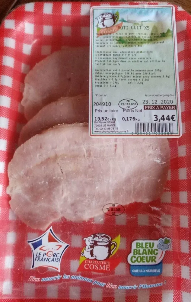 Rôti de porc cuit
