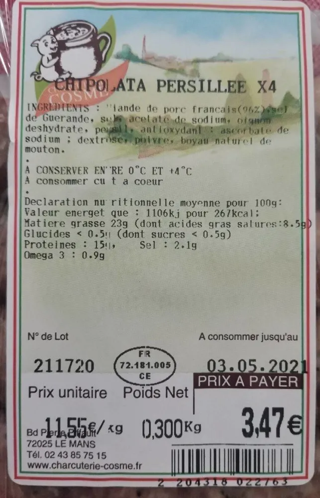 Chipolata persillée