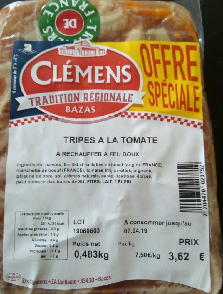 Tripes à la tomate