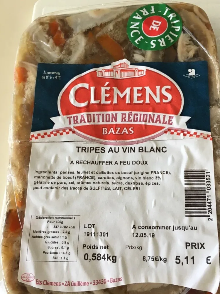 Tripes au vin blanc