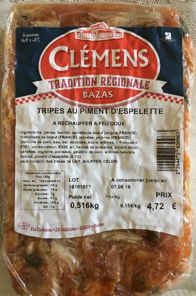 Tripes au piment d'espelette