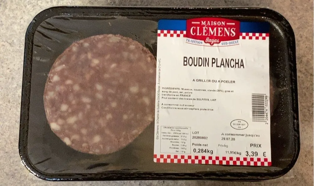 Boudin plancha