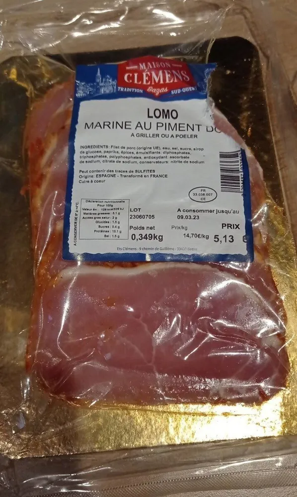 Lomo mariné au piment doux