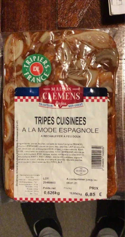 Tripes cuisinees mode espagnole