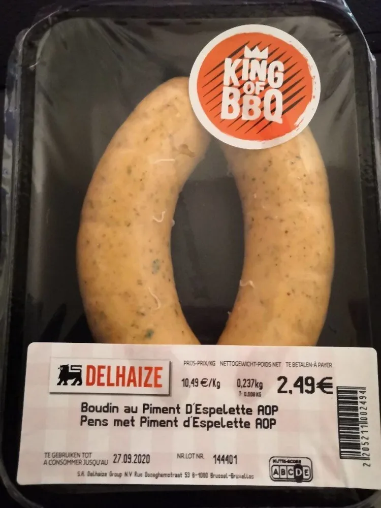 Boudin au piment d'espelette AOP