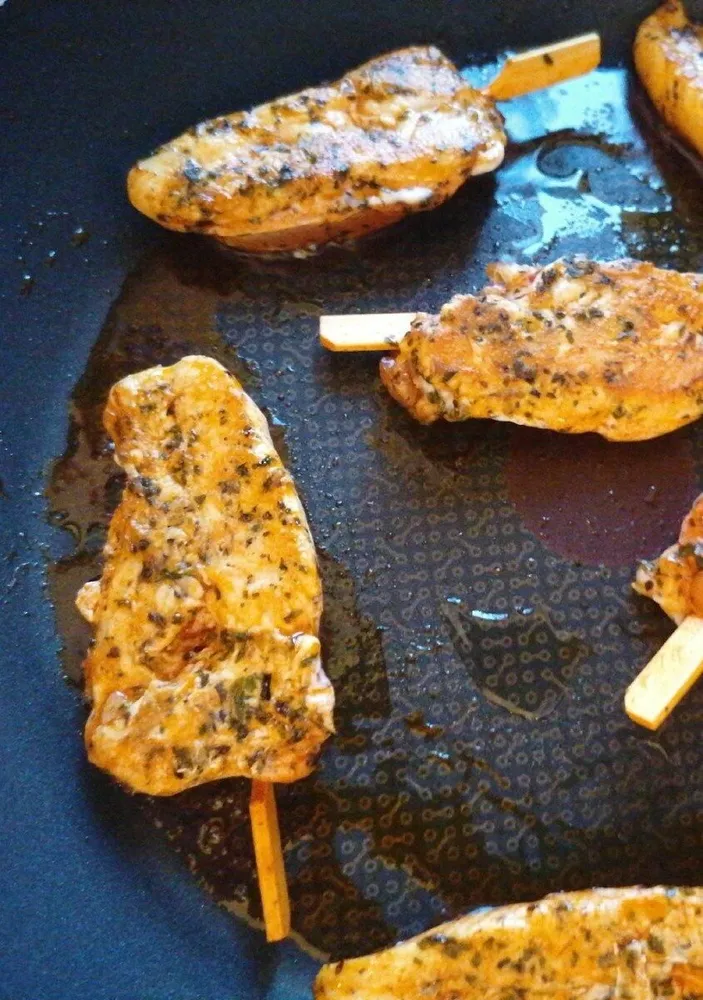 Brochette de poulet à l'italienne