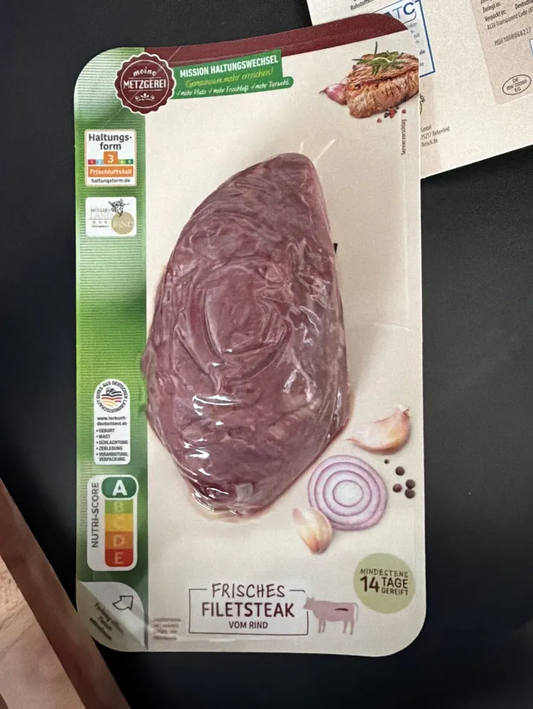Frisches filetsteak vom Rind