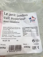 Le petit jamboncuit superieur avec couenne