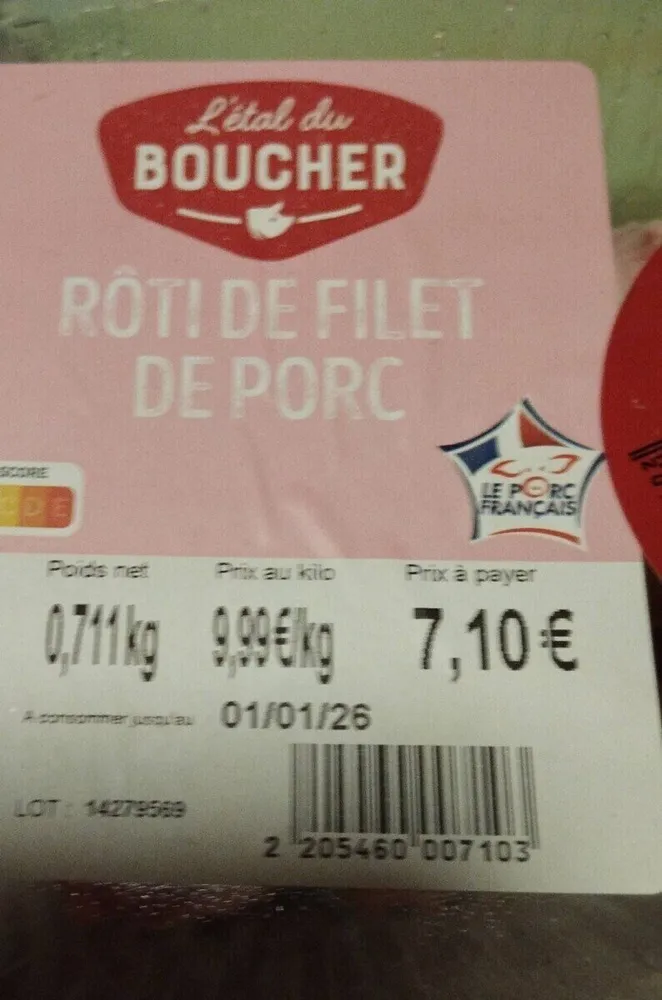 Rôti filet porc
