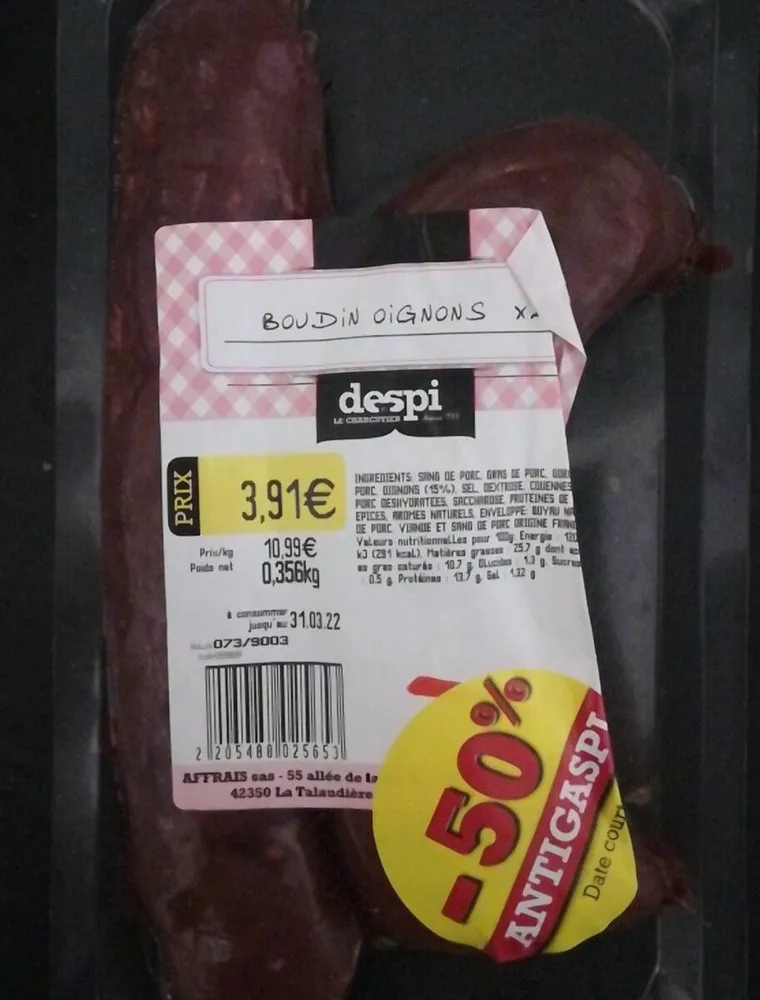 Boudin oignons