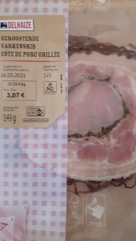 Côte de porc grillée