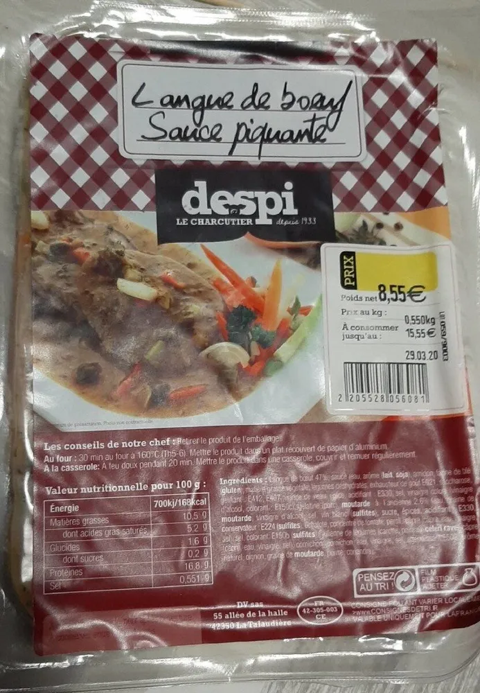 Langue de bœuf sauce piquante