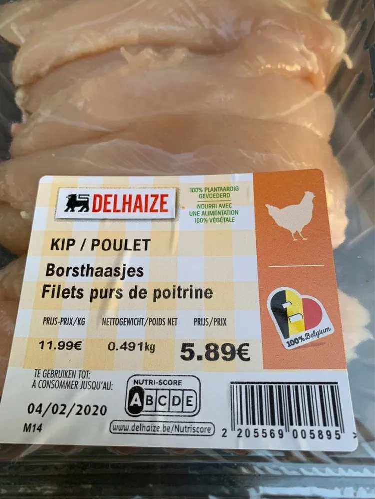 Filets purs de poitrine de poulet