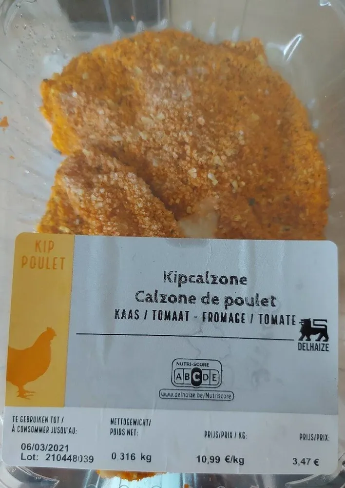 Calzone de poulet fromage/tomate