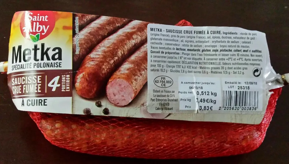 Metka saucisse crue fumée