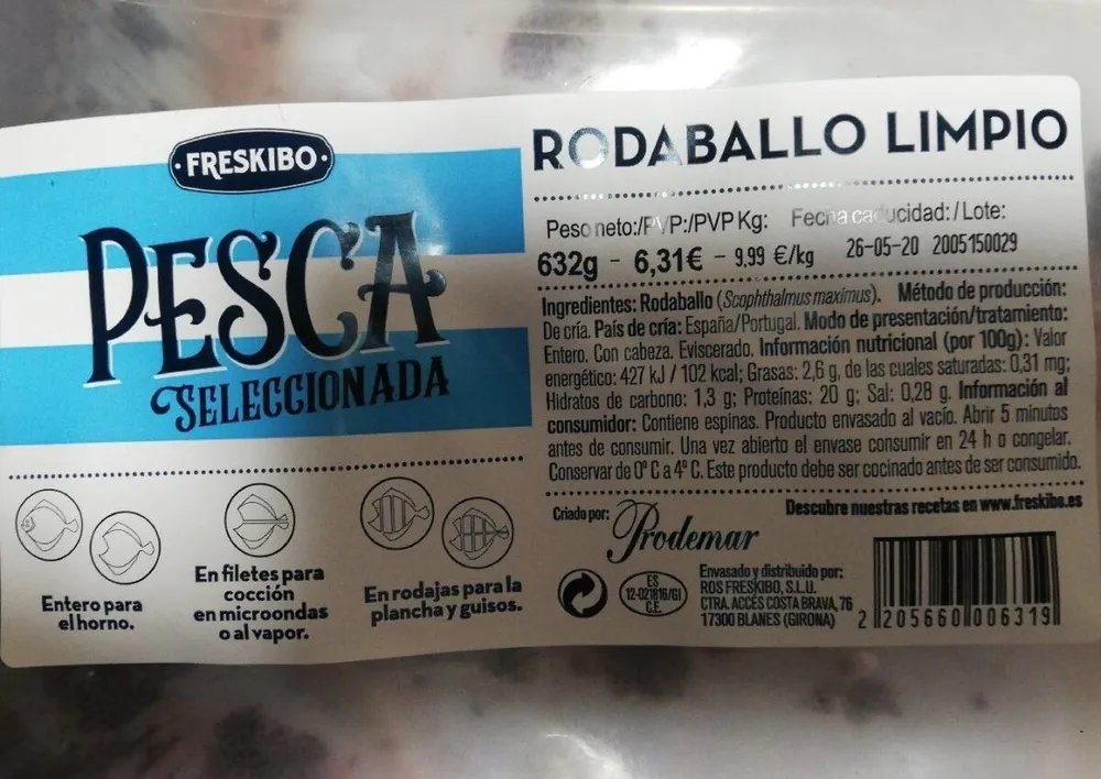Rodaballo limpio