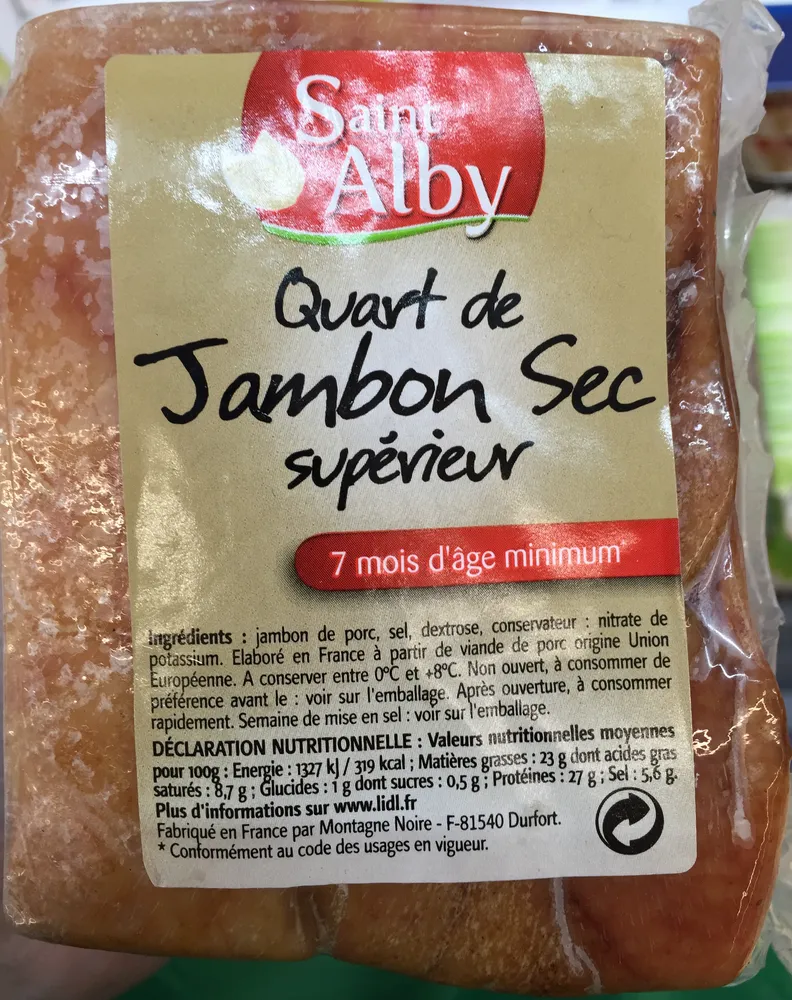 Quart de Jambon Sec supérieur