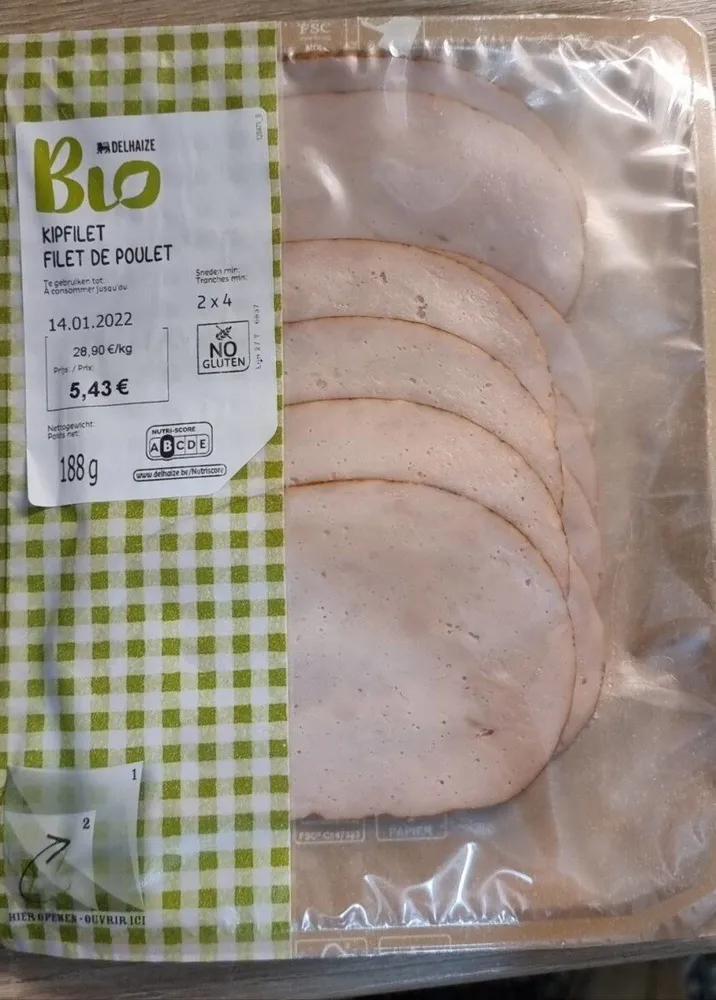 Filet de poulet bio en tranches