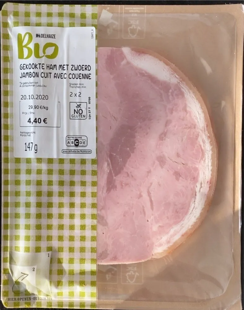 Jambon cuit avec couenne bio