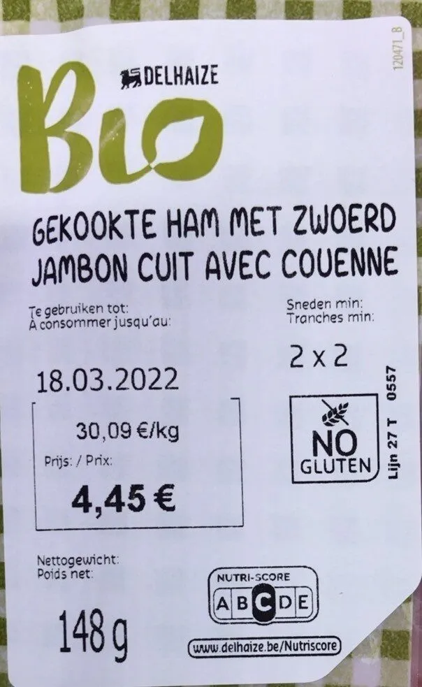 Jambon cuit avec couenne