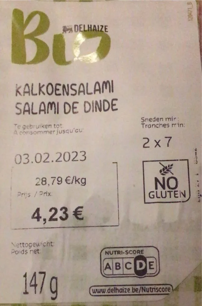 Kalkoensalami salami dinde