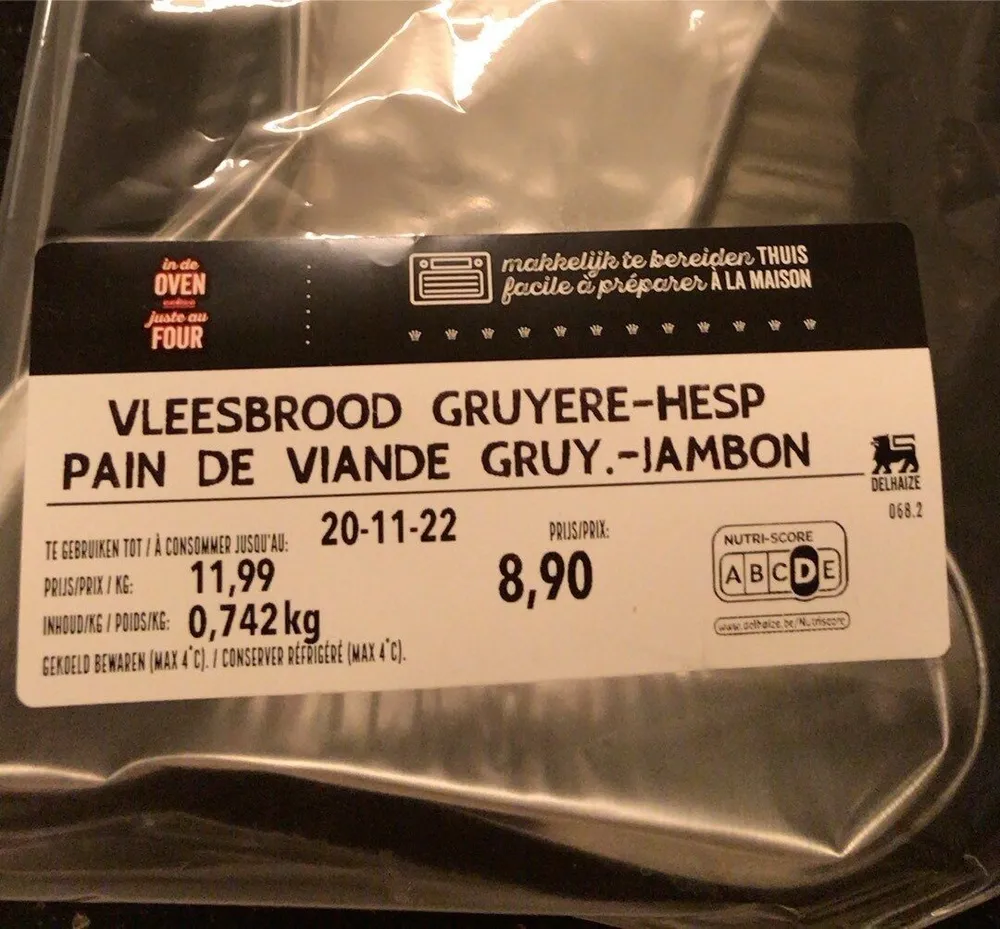 Pain de viande gryere jambon