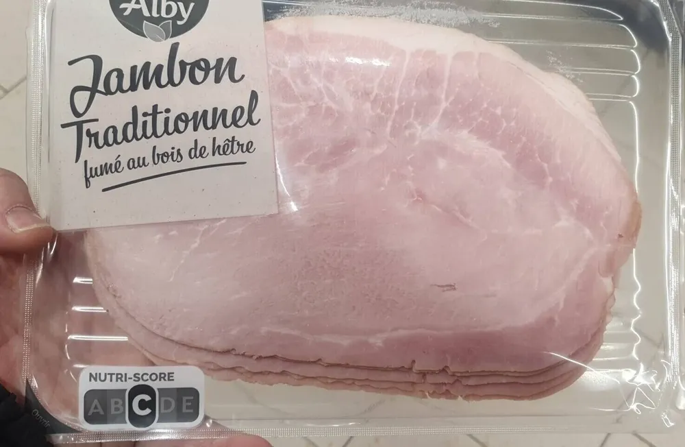 Jambon traditionnel fumé avec couenne, cuit qualité supérieur