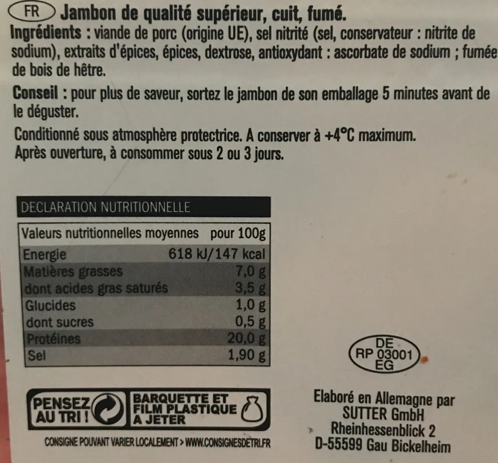 Jambon Cuit Fumé