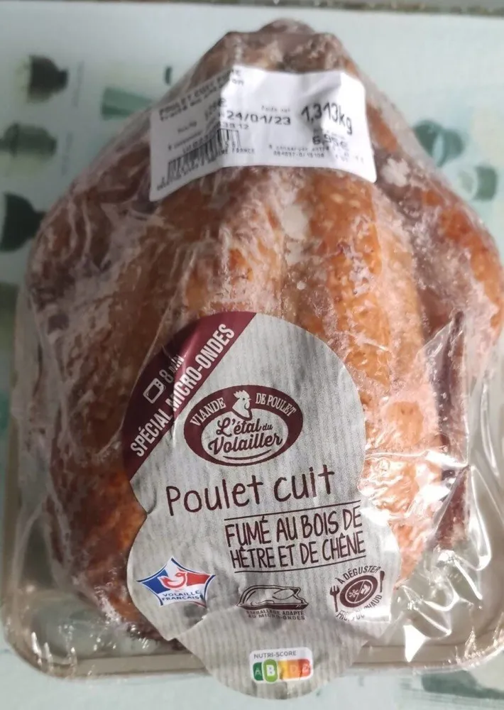 Poulet cuit fumé au bois de hêtre et de chêne