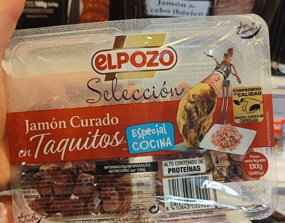 Jamón curado en taquitos