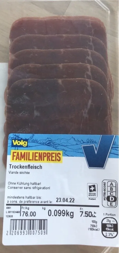 Viande sechée