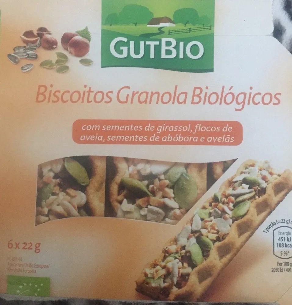Biscoitos granola biológicos