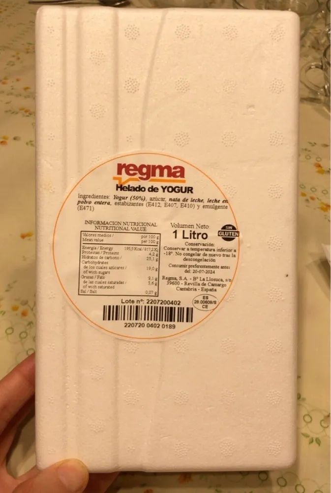 Helado de yogur