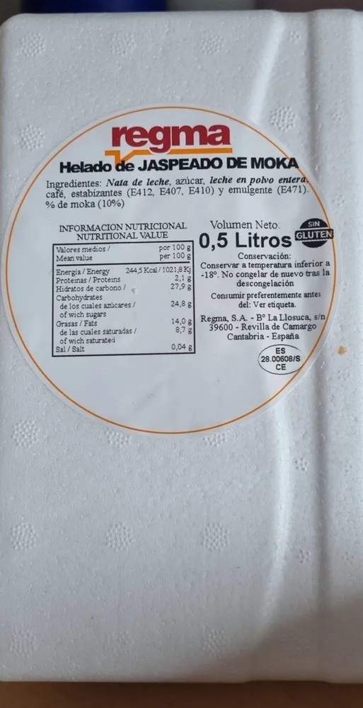 Helado de jaspeado de moka