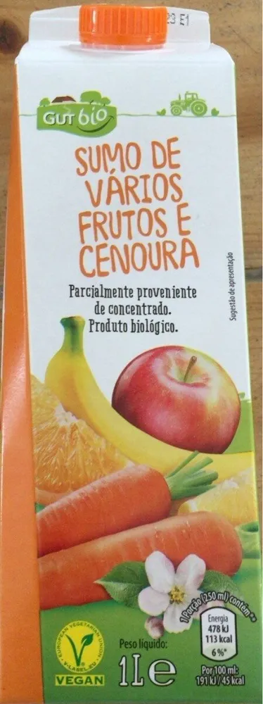 Sumo de Vários Frutos e Cenoura