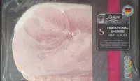 Traditional smoked hame slices