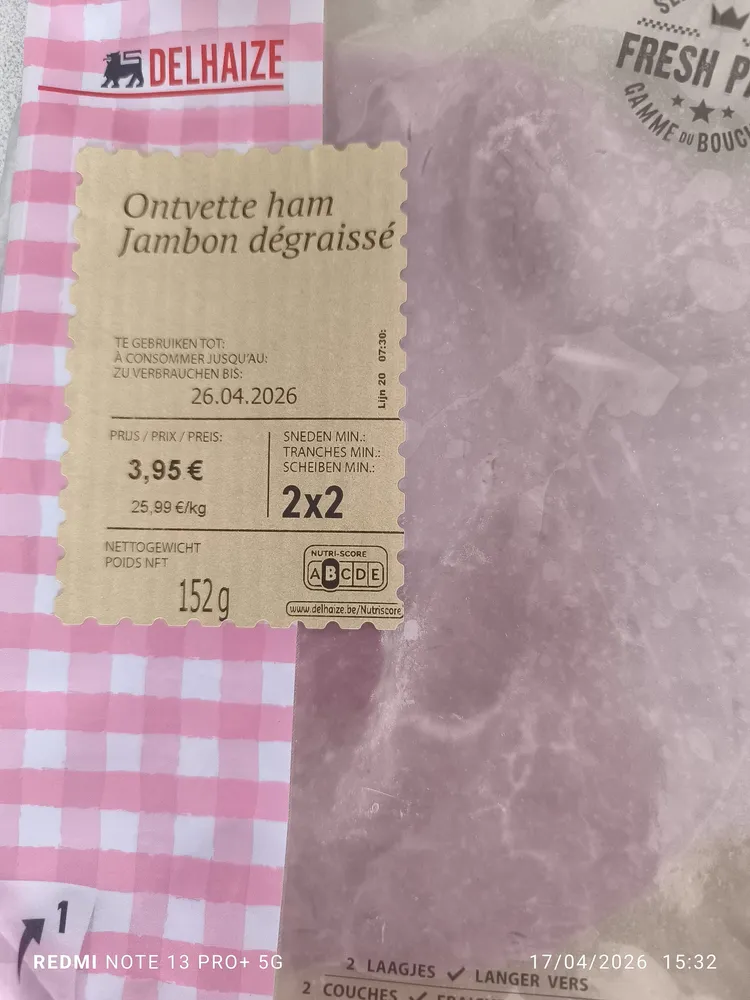 Ontvette ham
Jambon dégraissé