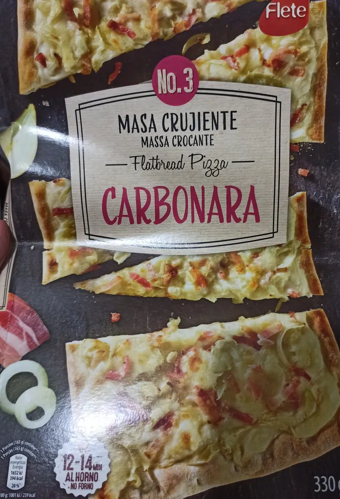 No. 3 Masa Crujiente Flatbread Pizza Carbonara