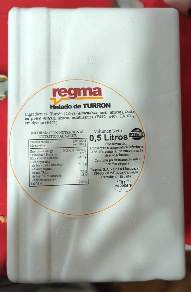 Helado Turrón
