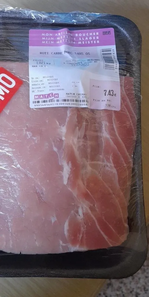 Rôti carré de porc