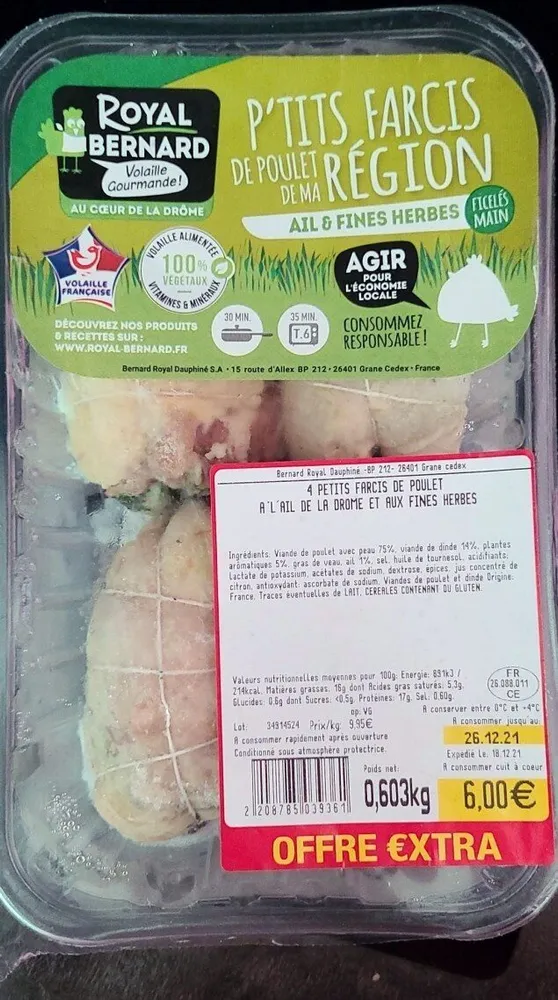Petits farcis de poulet de ma région